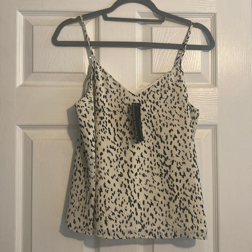 NWT XS Banana Republic black and cream top
